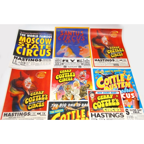 509 - Group of over 25 vintage circus advertising posters including Chipperfields, Robert Brothers, Circus... 