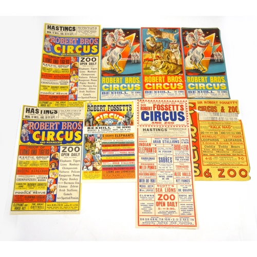 505 - Group of 1960s circus advertising posters including Robert Bros, Sir robert Fossetts, etc