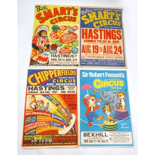 512 - Eight 1950s and 1960s circus advertising posters including Billy Smart's Circus, Chipperfields and S... 