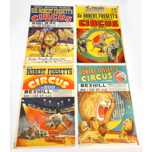 494 - Four 1950s and 1960s Sir Robert Fossett's Circus advertising posters, the largest 76cm x 51cm