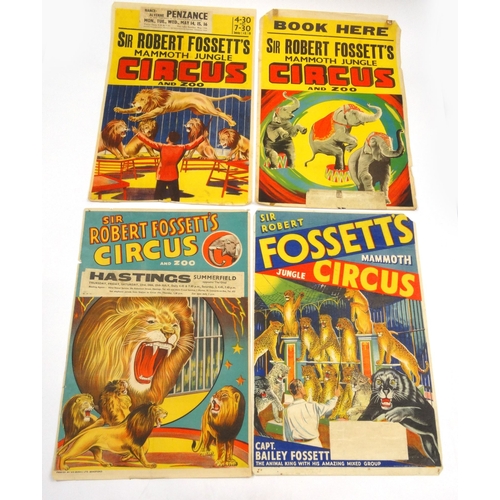 493 - Four 1950s and 1960s Sir Robert Fossett's Circus advertising posters, the largest 72cm x 51cm