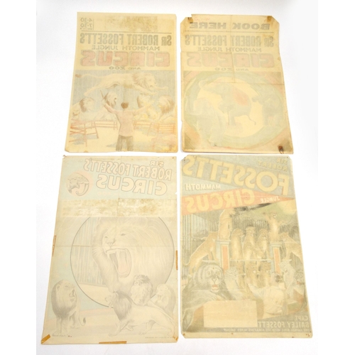 493 - Four 1950s and 1960s Sir Robert Fossett's Circus advertising posters, the largest 72cm x 51cm