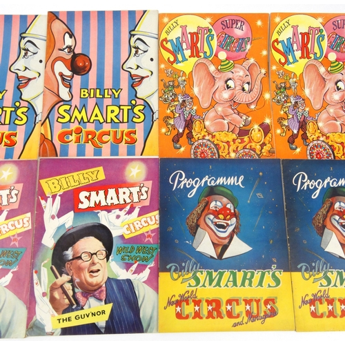 525 - Group of 13 vintage Billy Smart's Circus programmes from 1950s onwards