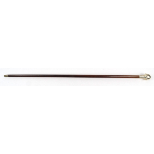 143 - Woodens silver topped walking stick, hallmarked Birmingham 1997, 91cm long