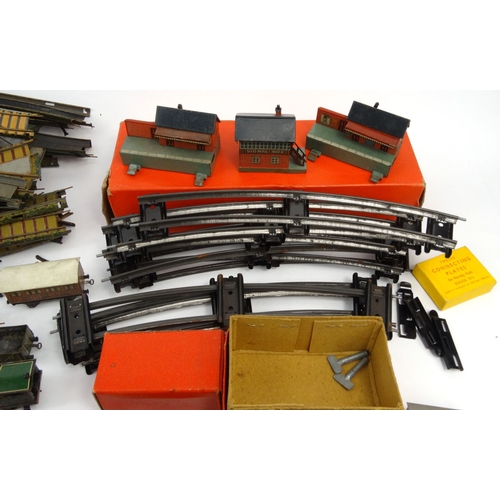 548 - Large selection of Hornby, BW German and Bavarian tinplate railway trains, track, locomotives, etc, ... 