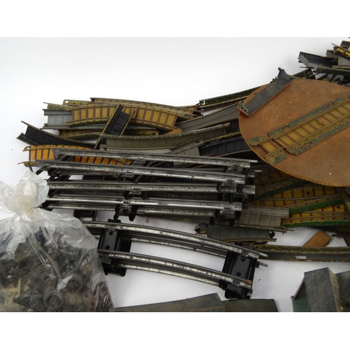 548 - Large selection of Hornby, BW German and Bavarian tinplate railway trains, track, locomotives, etc, ... 