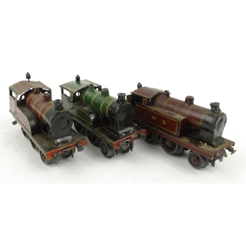 548 - Large selection of Hornby, BW German and Bavarian tinplate railway trains, track, locomotives, etc, ... 