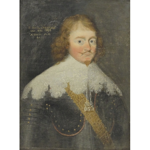 1123 - Sir Bevil Grenville Anno DNI 1630 - Oil onto canvas, mounted in a gilt wood frame, 70cm x 50cm exclu... 