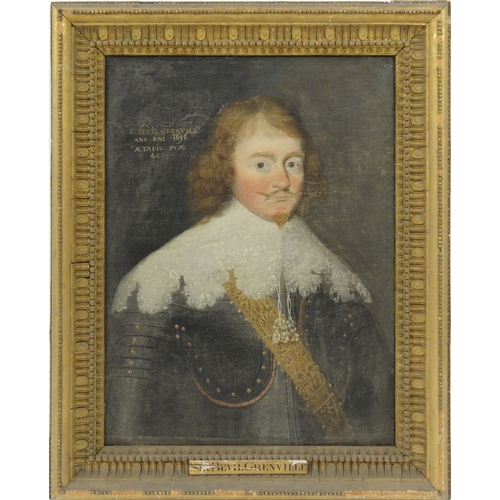 1123 - Sir Bevil Grenville Anno DNI 1630 - Oil onto canvas, mounted in a gilt wood frame, 70cm x 50cm exclu... 