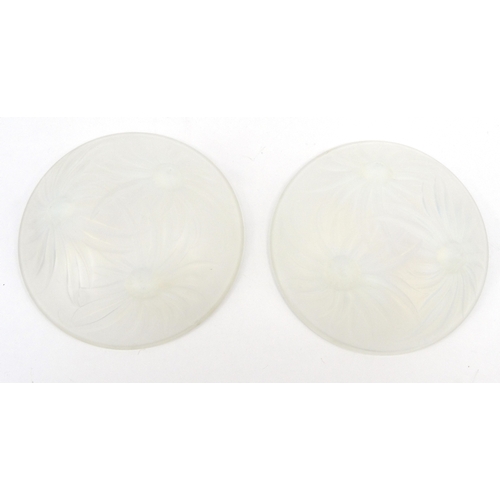 774 - Pair of Etling opaline glass anenome dishes, moulded Elting France and Beal, each 17cm diameter