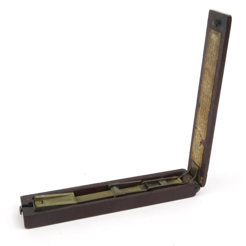 19 - Set of Victorian wooden and brass folding sovereign scales, A. Wilkinson, Ormskirk, Lancashire, 13cm... 
