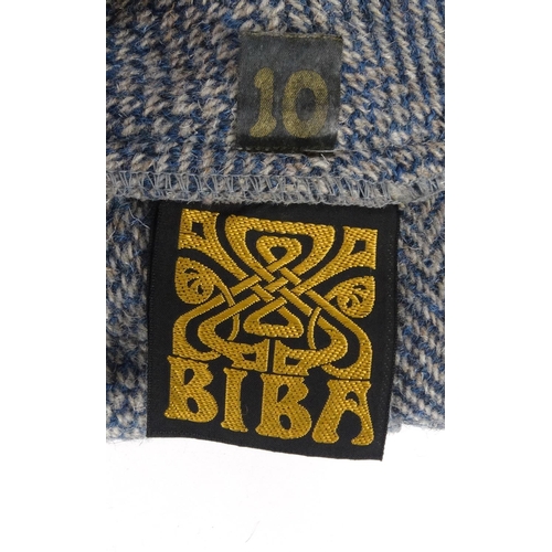 170 - Three Vintage 1960s Biba items of clothing comprising two size 10 tweed waistcoats and a floral blou... 