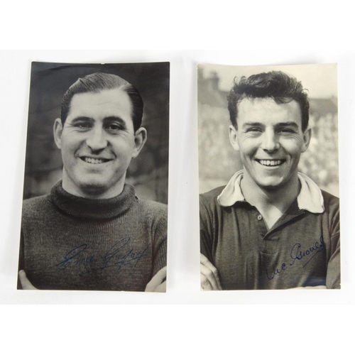 235 - Football interest signed black and white photograph of Vic Groves, together with a signed black and ... 