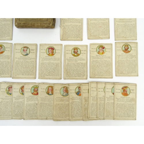600 - Historical hand coloured Royalty playing cards exhibiting the History of England, published by John ... 
