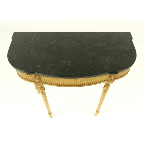 29 - Gilt wood Adams style console table with marble top and frieze drawer, 76cm high x 80cm wide x 37.5c... 