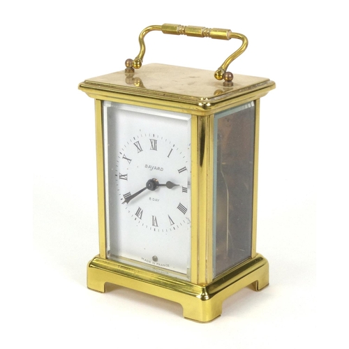 Lot - A FRENCH POLISHED BRASS CARRIAGE CLOCK, BY BAYARD, 8 DAY, SEVEN  JEWELS, UNADJUSTED, NUMBERED 81