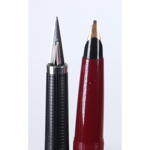 90 - Selection of Parker fountain and ballpoint pens, the largest 13cm long