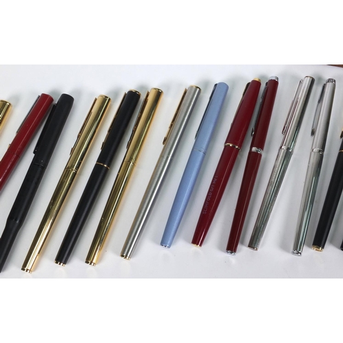 90 - Selection of Parker fountain and ballpoint pens, the largest 13cm long