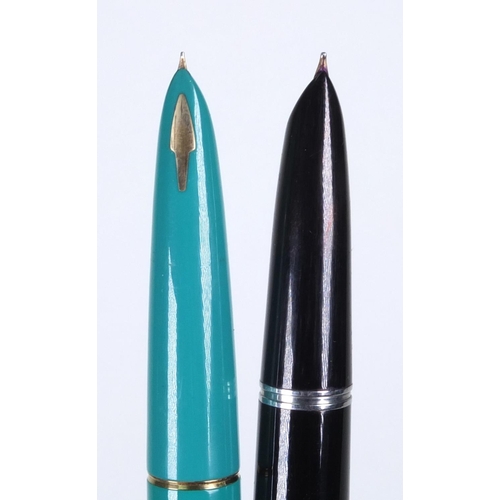 87 - Ten Parker fountain pens, the largest 14cm long