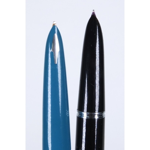 87 - Ten Parker fountain pens, the largest 14cm long