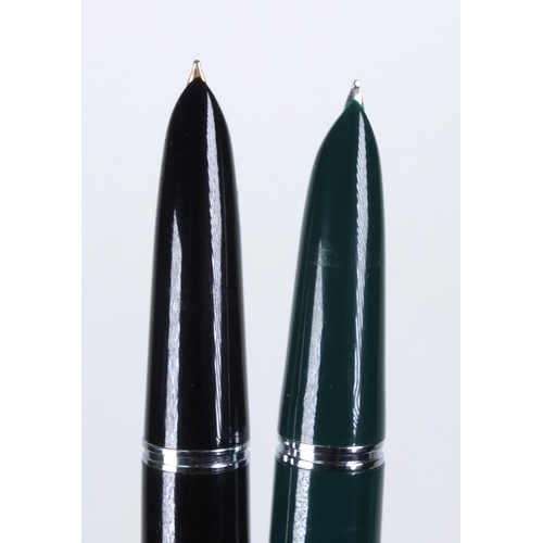 87 - Ten Parker fountain pens, the largest 14cm long