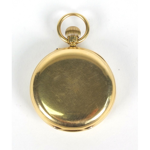 1287 - Barraud & Lunds 18ct gold gentleman's open faced pocket watch, 4.8cm diameter, approximate weight 96... 