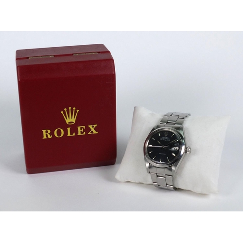 1275 - Rolex Oyster Perpetual Air-King-Date stainless steel gentleman's wristwatch with black dial, numbere... 