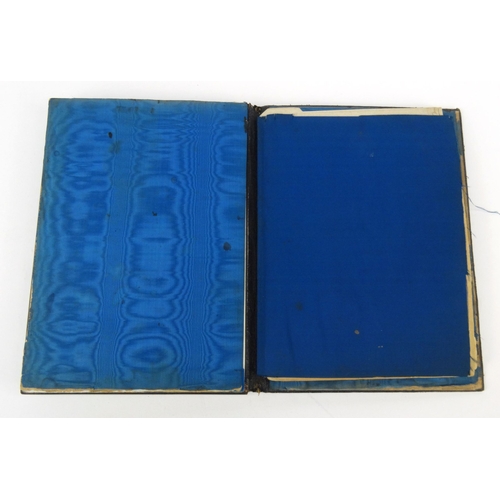 66 - Victorian wooden coromandel brass bound blotter, 30cm x 21cm