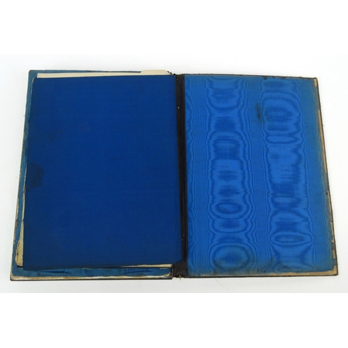 66 - Victorian wooden coromandel brass bound blotter, 30cm x 21cm