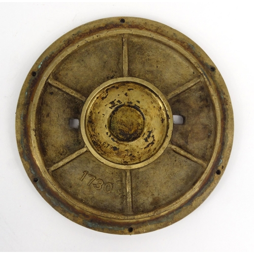 240 - Railway interest bronze plate, Francis Theakston London Ltd 1933, numbered F7971, 30cm diameter