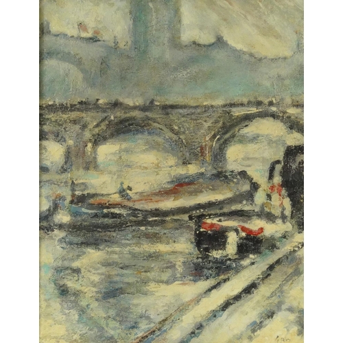 1320 - Post Impressionist oil onto canvas view of The Steine Paris, bearing an indistinct signature to the ... 