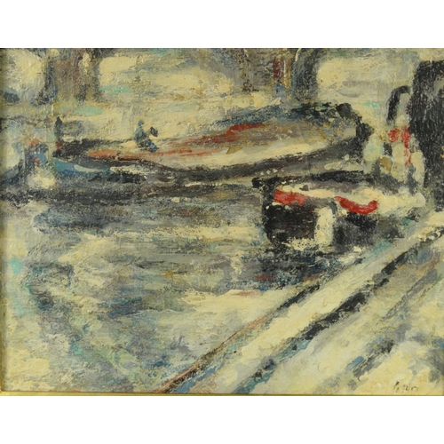 1320 - Post Impressionist oil onto canvas view of The Steine Paris, bearing an indistinct signature to the ... 