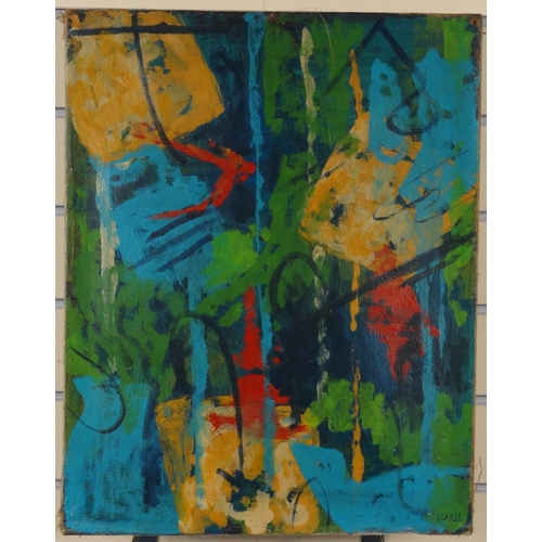 1340 - Unframed oil onto canvas abstract composition bearing a signature Kline, 53cm x 42cm