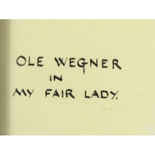 1346 - Karl Erik Christoffersen - Three ink caricatures - School for Scandal, Betty Gloucester and Ollie Wa... 