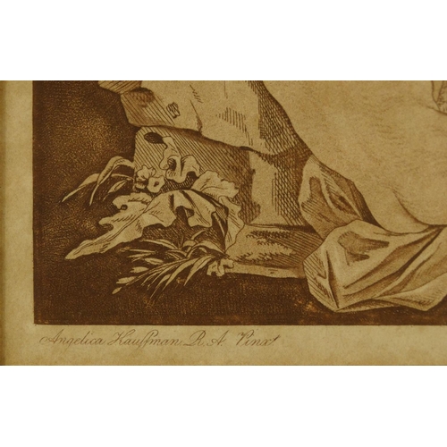 222 - F. Bartolozzi engraving of putti at play, mounted and framed, 30cm x 12cm excluding the mount and fr... 