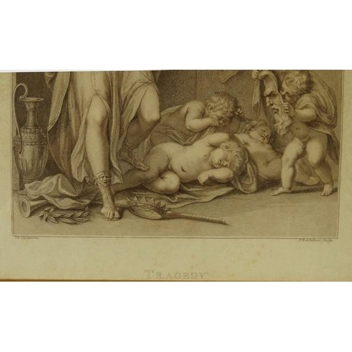 224 - Two F. Bartolozzi engravings - one titled 'Tancred and Erminia', both framed, the larger 30cm x 26cm... 