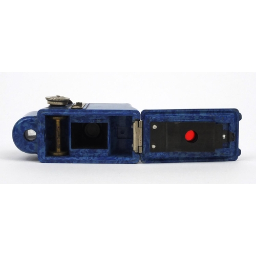 253 - Blue Coronet Midget camera, 6.5cm high