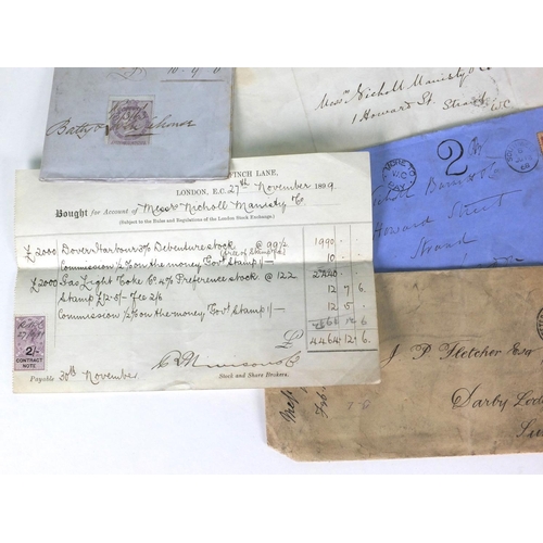 290 - Victorian postal history stamps on covers to London addresses including The Strand