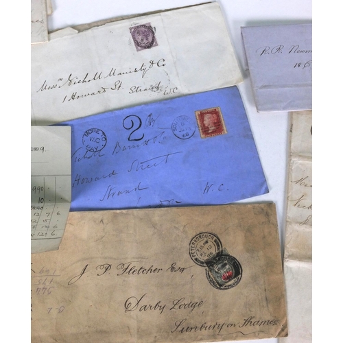 290 - Victorian postal history stamps on covers to London addresses including The Strand