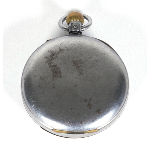 1296 - Fattorini & Sons gun metal stopwatch, 5.2cm diameter, approximate weight 107.5g