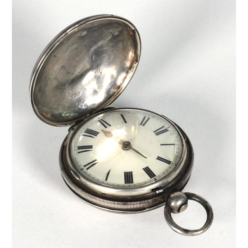 1291 - Gentleman's silver full hunter fusée pocket watch, numbered 7240 to movement, 5.5cm diameter