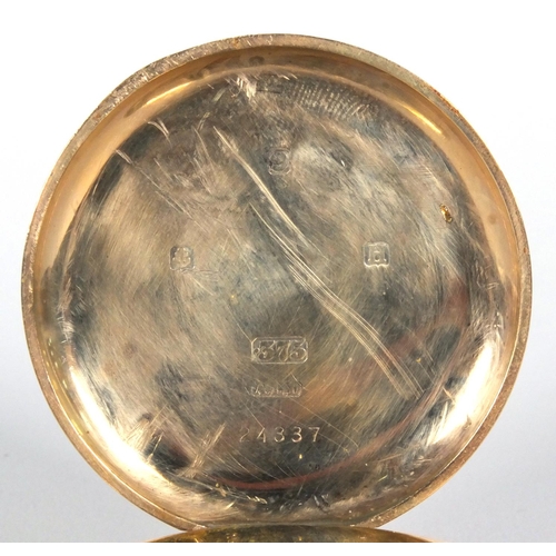 1288 - Vertex 9ct gold gentleman's pocket watch, the dust cover engraved 'Presented to Scout James W. Rolan... 