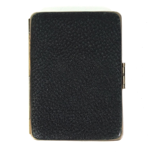 193 - Gentleman's green leather cased gold cornered wallet, 14cm x 10cm