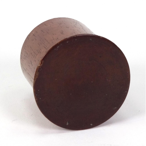 56 - Victorian wooden Tunbridge ware nutmeg grater, 5.5cm high