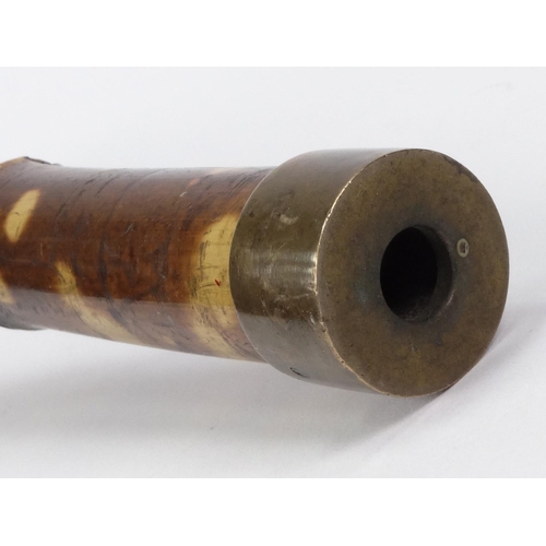 20 - Edwardian vulcanite bamboo handled hearing trumpet aid, Palatine Eng Co Ld, Liverpool, registered nu... 
