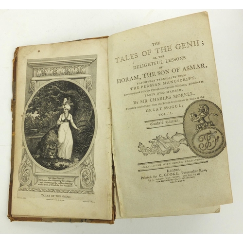 271 - Leather bound 1660 John Field bible, leather and brass bound bible, together with The Tales of Genii... 