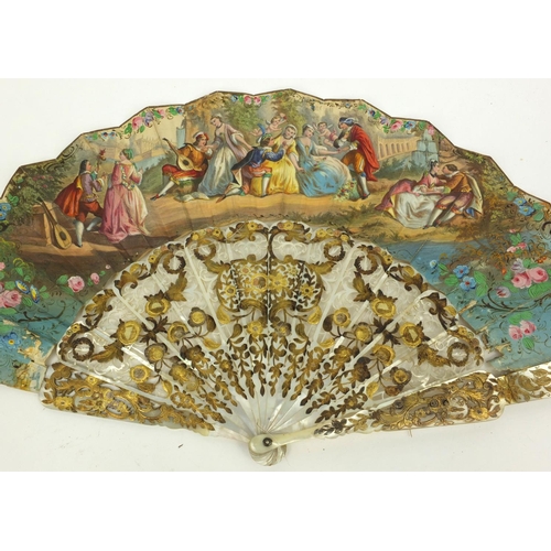 163 - Selection of fans including a mother of pearl example, some in boxes, the largest 40cm long