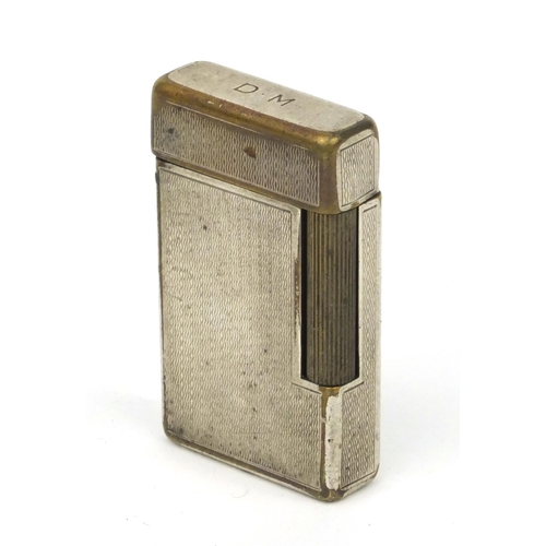 117 - Two Dunhill silver plated lighters, the larger 6.5cm high