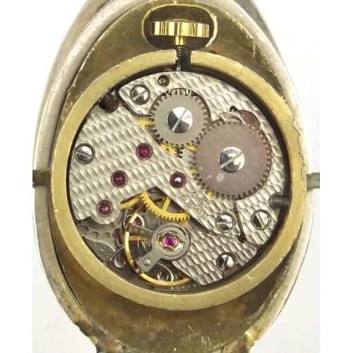 1301 - Novelty silver tulip lady's watch, SJHC London 1982, 6cm high, approximate weight 55.0g