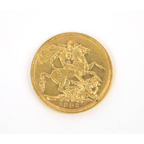 303 - Queen Victoria 1892 gold sovereign
